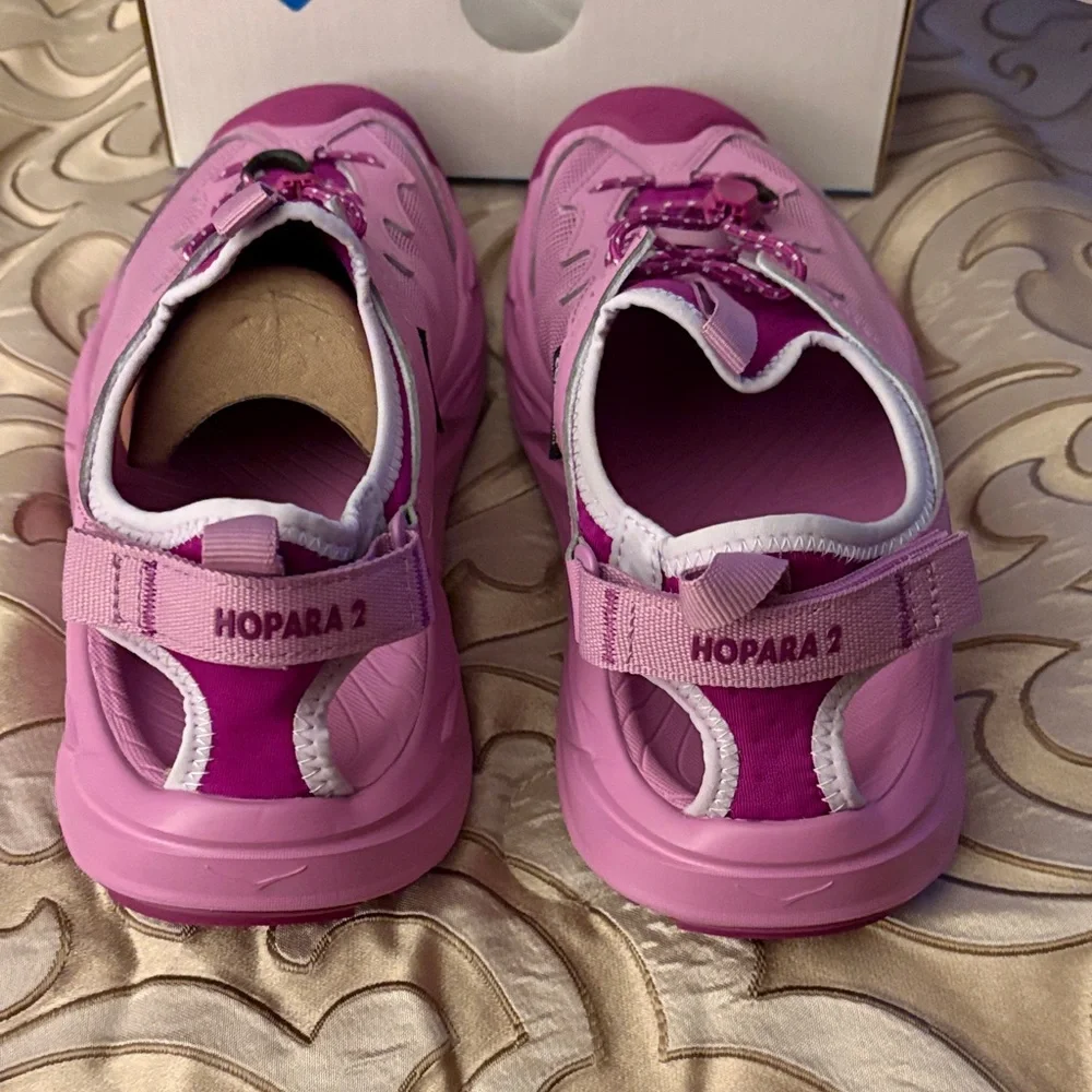 Kids' Hoka Hopara 2 Sandals Pink NIB Size 6MD - Picture 4 of 7